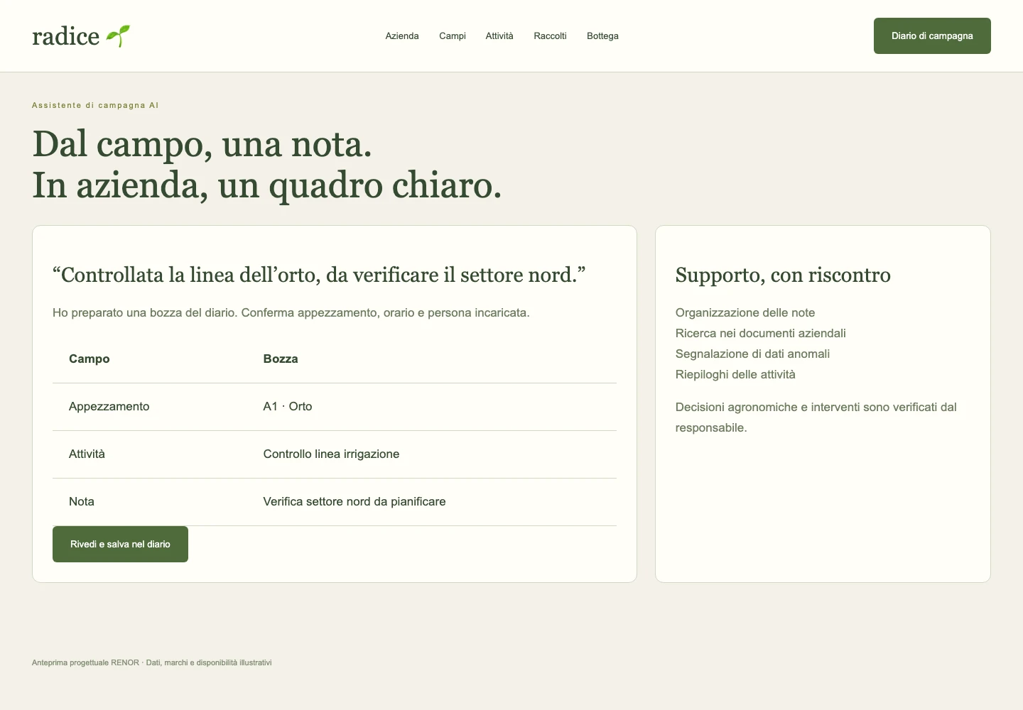 Assistente AI — schermata dimostrativa