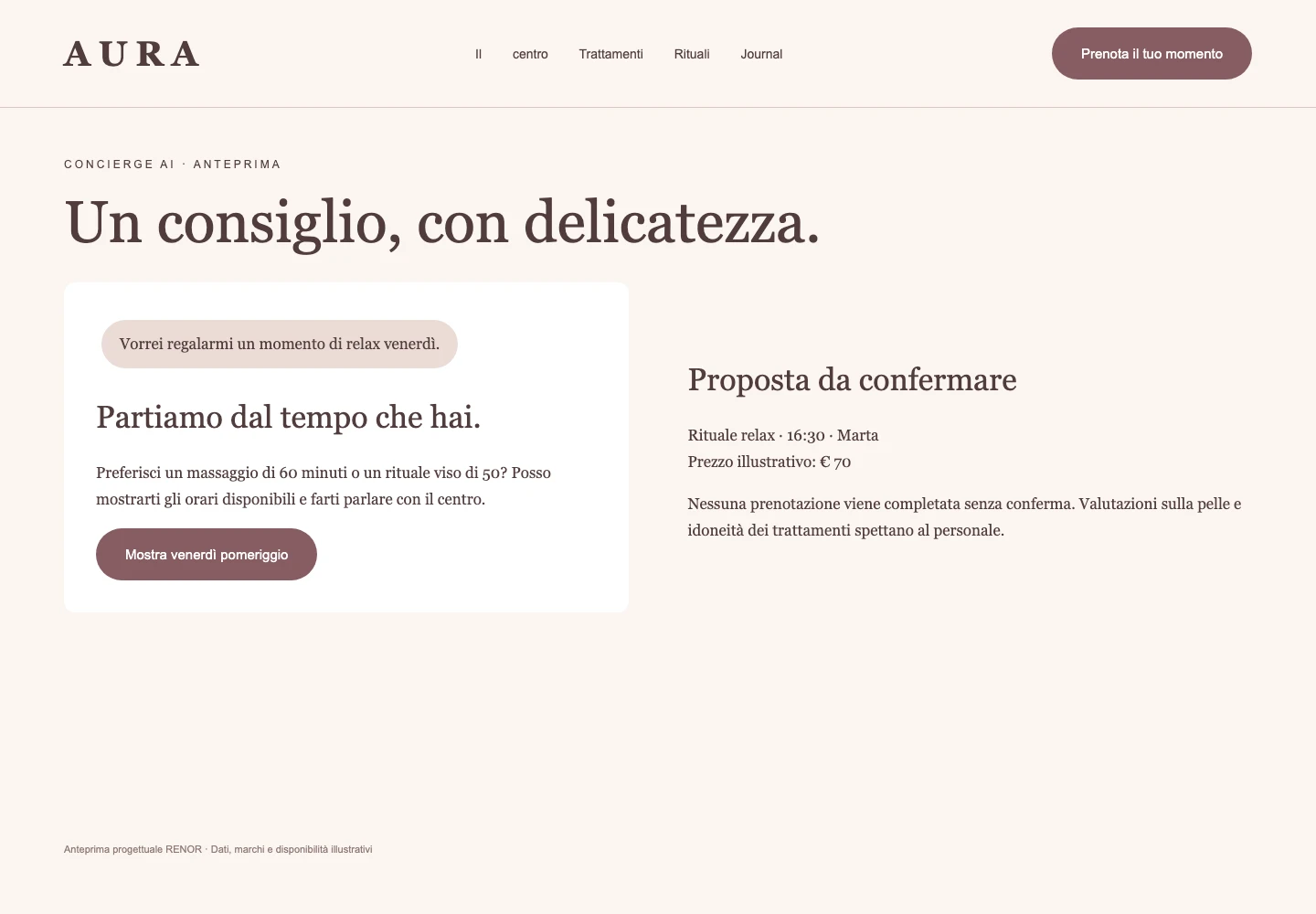 Concierge AI — schermata dimostrativa