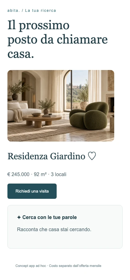 Anteprima dell’app Immobiliare — concept da sviluppare