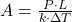 A = \frac{P \cdot L}{k \cdot \Delta T}