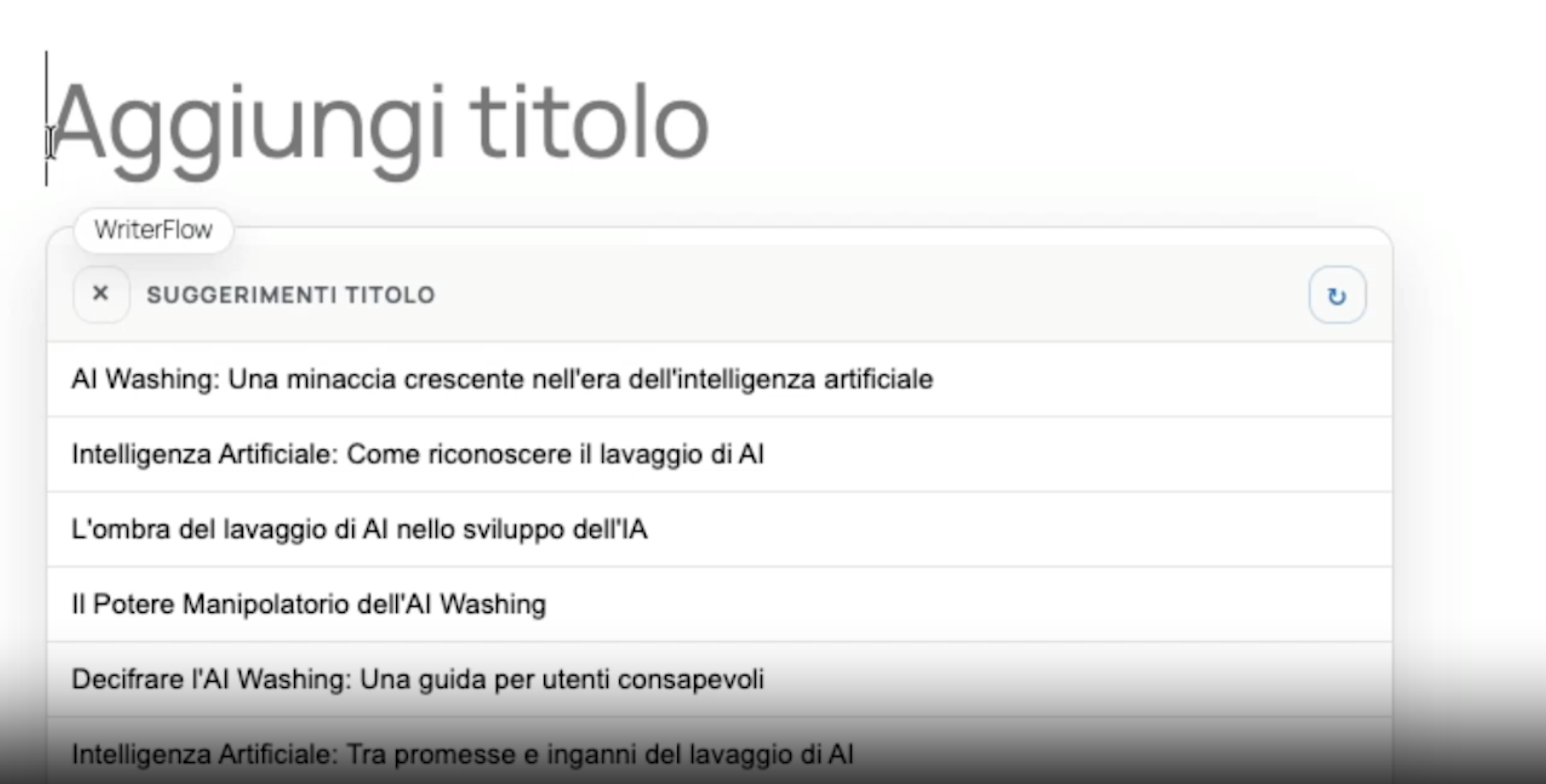 AI per la scrittura di articoli con WriterFlow: suggerimenti automatici di titoli in WordPress