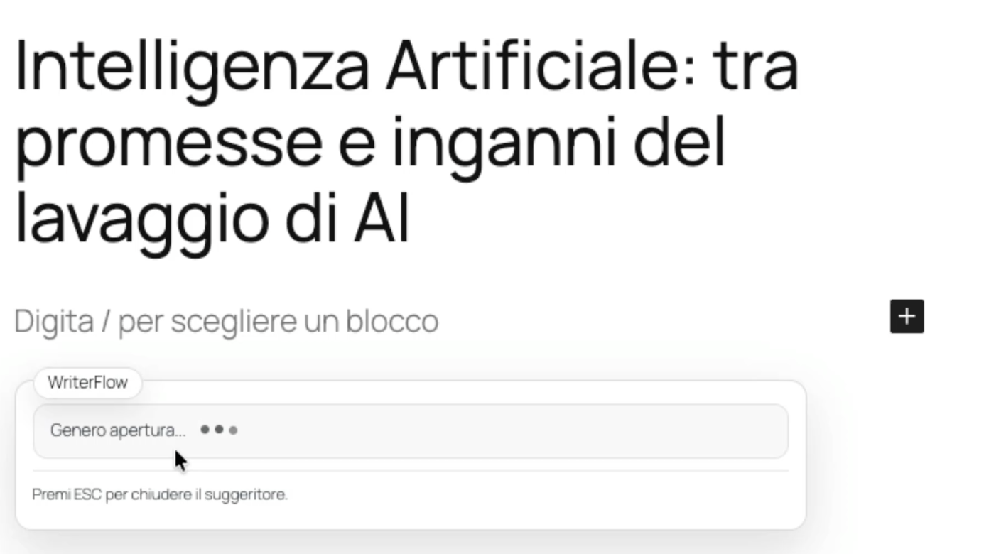 AI per la scrittura di articoli con WriterFlow: inserimento automatico del titolo in WordPress