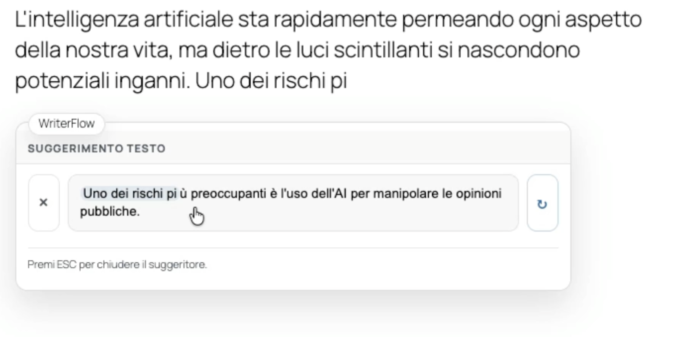 AI per la scrittura di articoli con WriterFlow: inserimento del testo suggerito nei blocchi Gutenberg